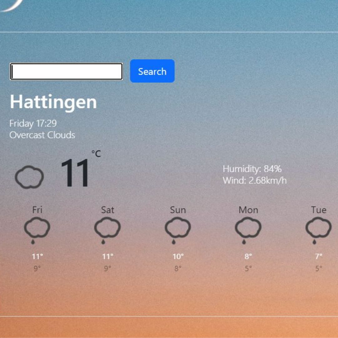 React Weather app picture