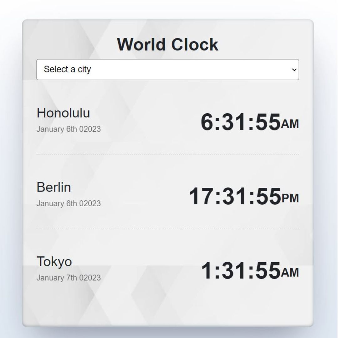 World clock App picture